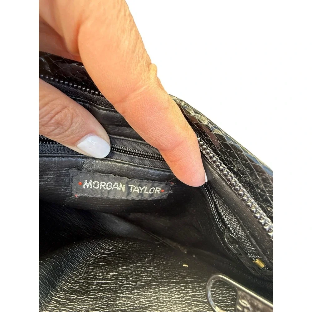 Vintage‎ Morgan Taylor Black Genuine Snakeskin Leather Bag